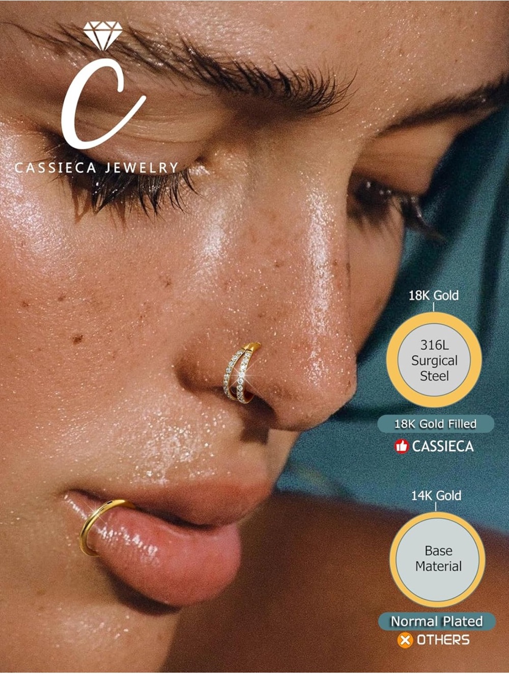 Gold Nose Rings💎5-Pcs - Picture 2 of 6